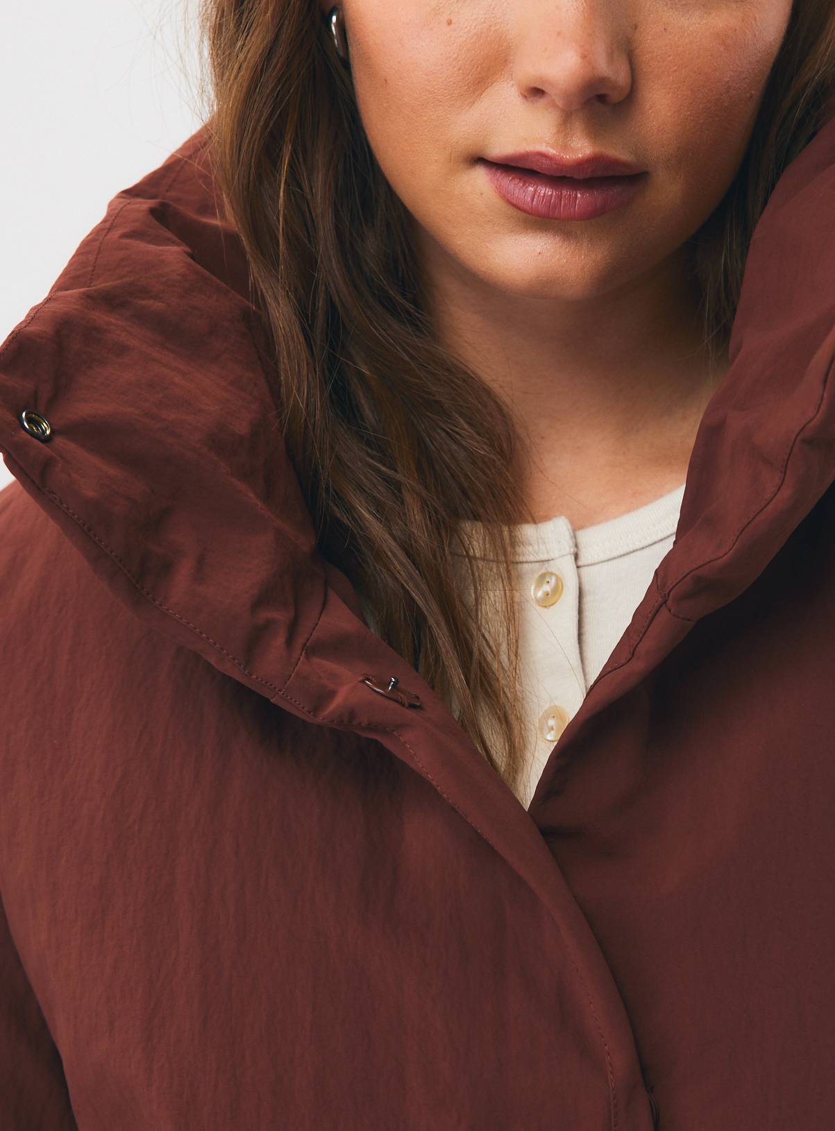 Dark Orange Unquilted Padded Jacket XL - Image 3